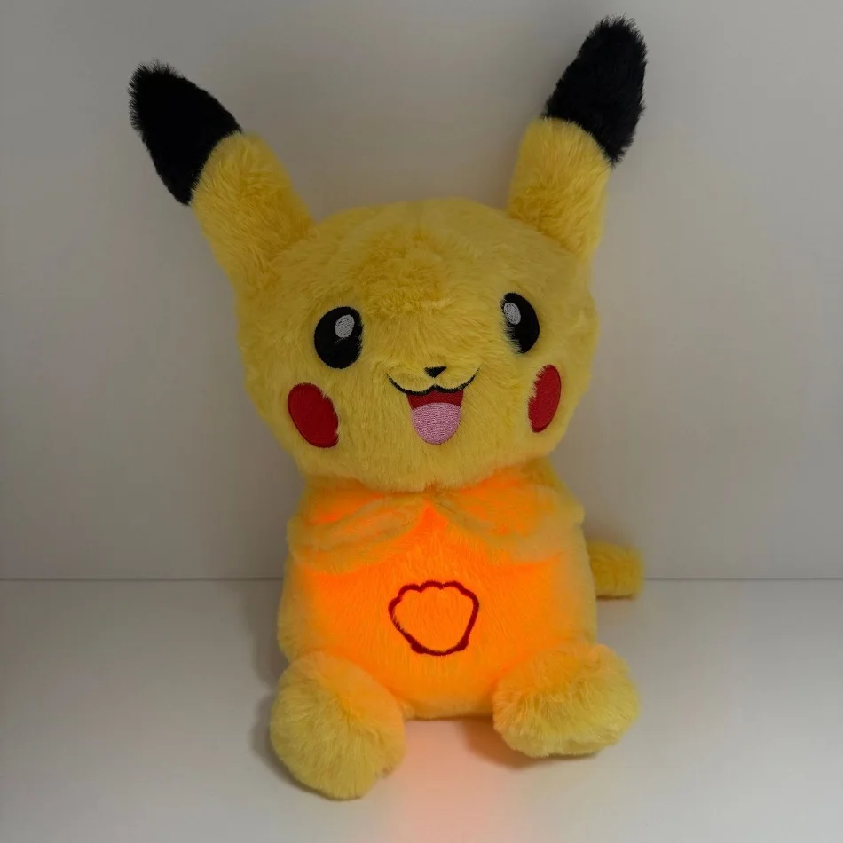 Cartoon Pok é mon Plush Doll Pikachu Breathing Companions Soothing Sleeping Soothing Music Luminous Sleeping boy girl Toys Gifts - view 2