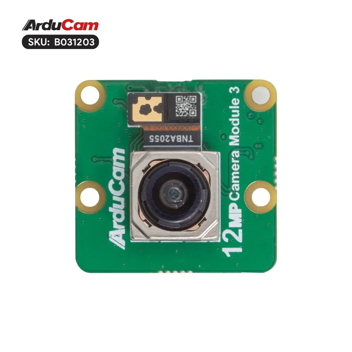 وحدة كاميرا Chipboard Arducam IMX708 B031203 3 NoIR 12MP ضبط تلقائي للصورة زاوية واسعة لـ Raspberry Pi، وضع HDR مدعوم PDAF