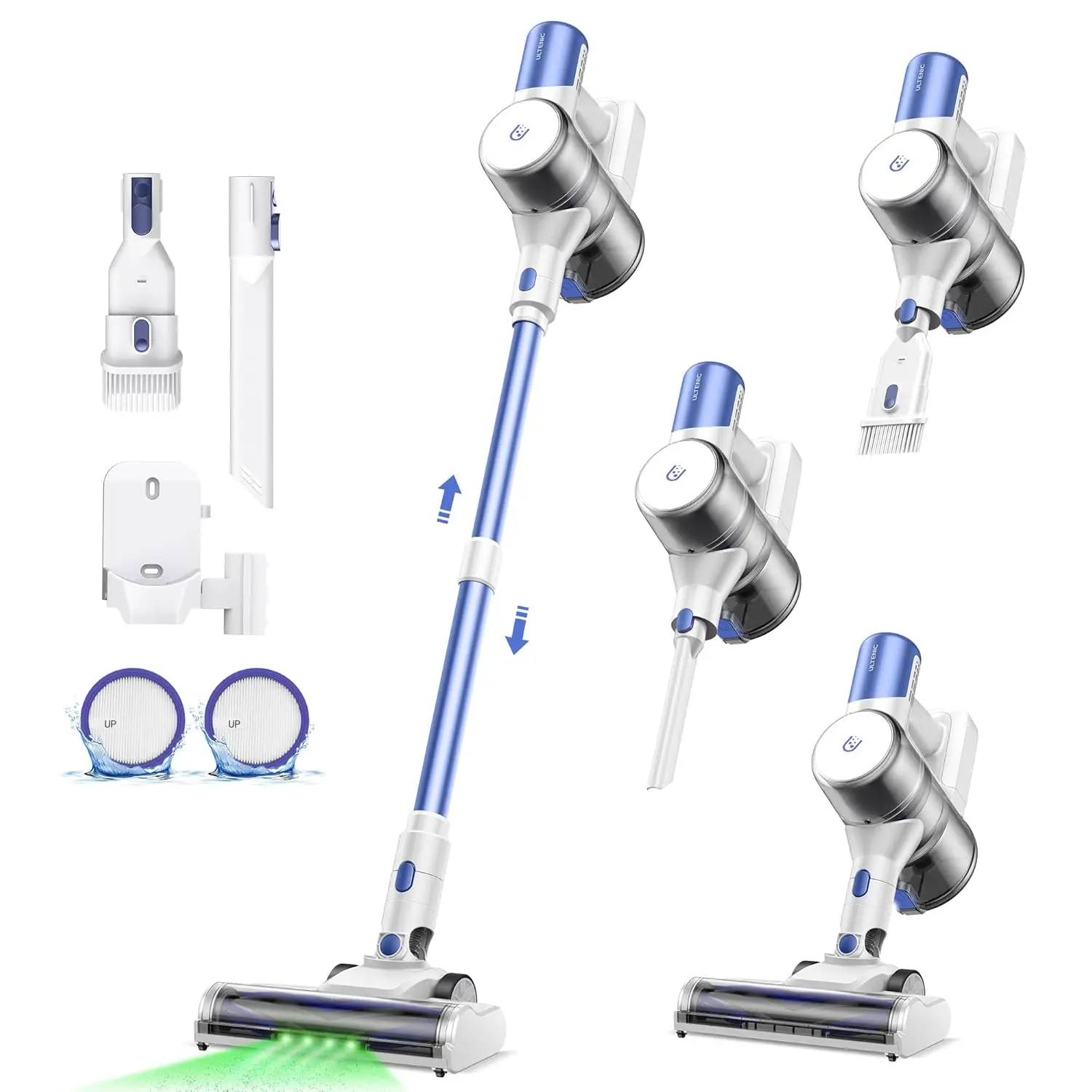 

U10 Ultra Cordless Stick Vacuum Cleaner, 450W Motor, 30KPa Suction, 40Min Runtime, Anti-Tangle Brush, 1L Dustbin, for Home