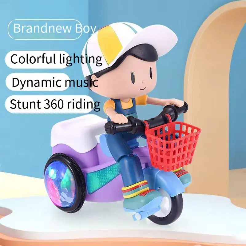 Children Over 2 Years Old  Stunt Tricycle Simulation 3 Rounds Of 360-Degree Rotation With  Lighting Educational Toys Gifts