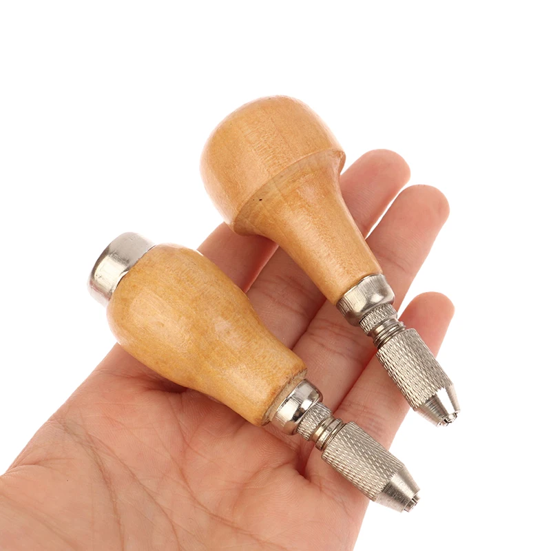 1Pcs DIY Jewelry Tools Jewelers Pin Vise Vice Wooden Handle With 2 Chuck Twisting Wire Wrapping Drill Tool Kit