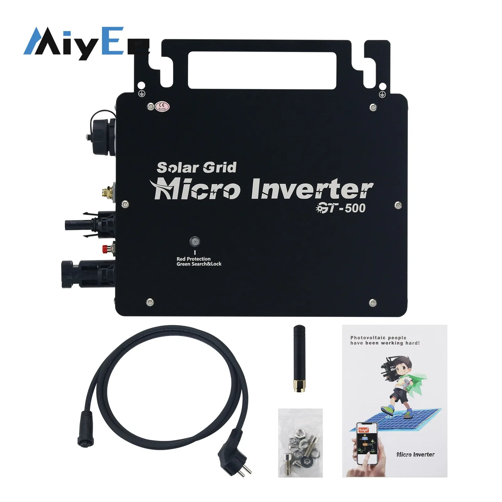 

200 Вт/300 Вт/350 Вт/400 Вт интеллектуальный микроинвертор солнечной сети ультратонкая версия 22 В-48 В MPPT инвертор широкого напряжения из алюминиевого сплава