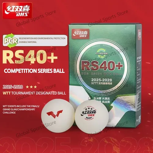 Imagen 2 del producto Pelotas de tenis de mesa originales DHS, 6 unids/caja, nuevo Material RS40 + pelota de pingpong 2025 WTT, competición, pelotas de tenis de mesa de 3 estrellas