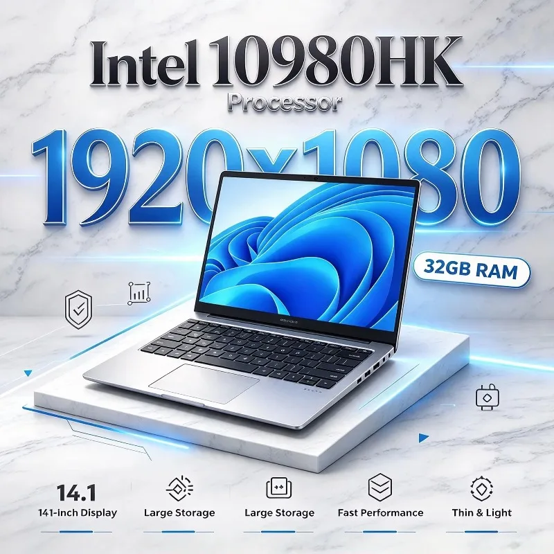 Intel Core i9 10980HK 14.1 Inch Windows Laptop 32GB RAM 2TB M.2 SSD 8 Core 16 Thread Gaming Notebook Office Computer Pro Max