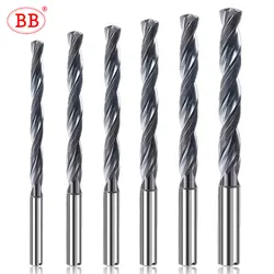 BB Karbür Matkap 8xD CNC Uzun Derin Delik İşleme Kaplamalı Flüt Çelik Metal için Dahili Soğutucu Alet Çapı 3-16mm