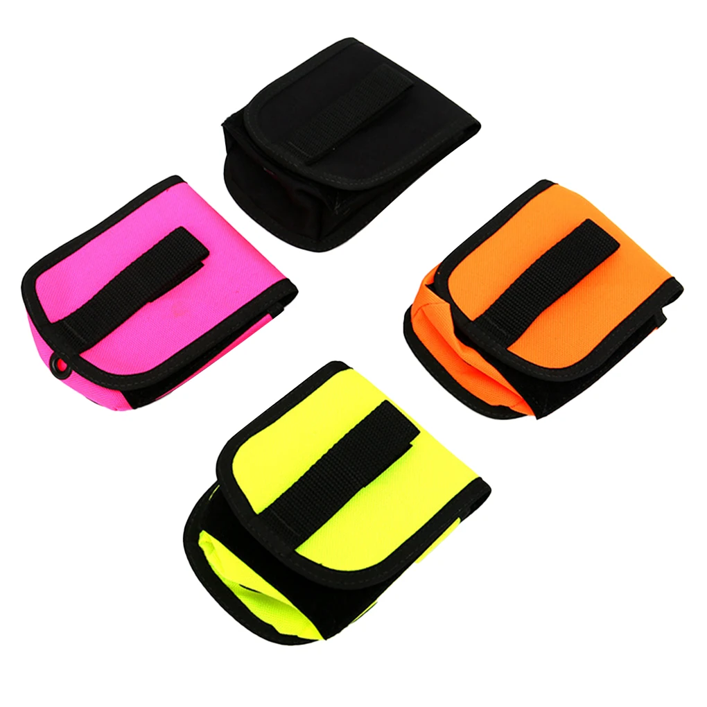 

Mini Diving Weight Bag Spare Storage Back Flight Adhesive Pocket Scuba Holder Accessory Pouch Fluorescent orange