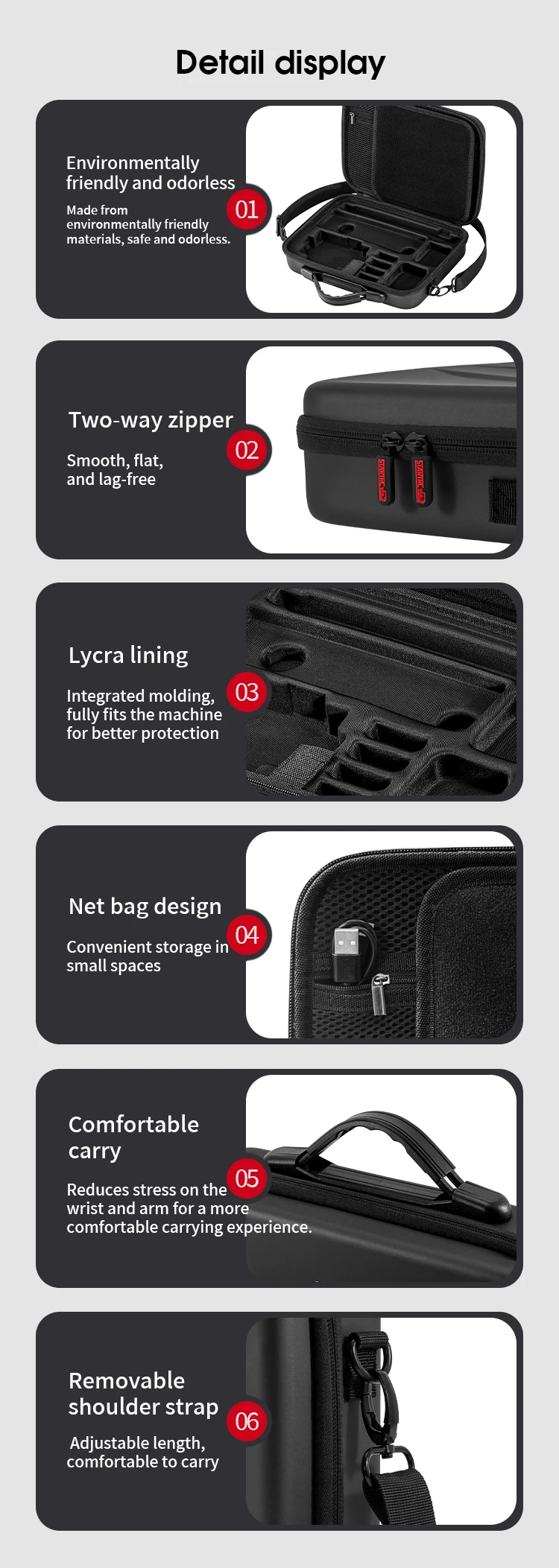 Tragetasche für Insta360 ACE Pro/Ace Pro 2 Xplorer Grip Kit Zubehör Aufbewahrungs-Reisetasche für Insta 360 114cm Selfie-Stick – Detail 11