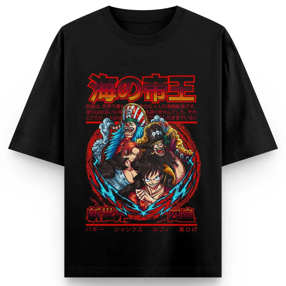 Luffy Zoro One Piece T-Shirt Anime Graphic Print Men Women Cotton Oversized Loose Fit Comfort Streetwear Gift Cotton​ New