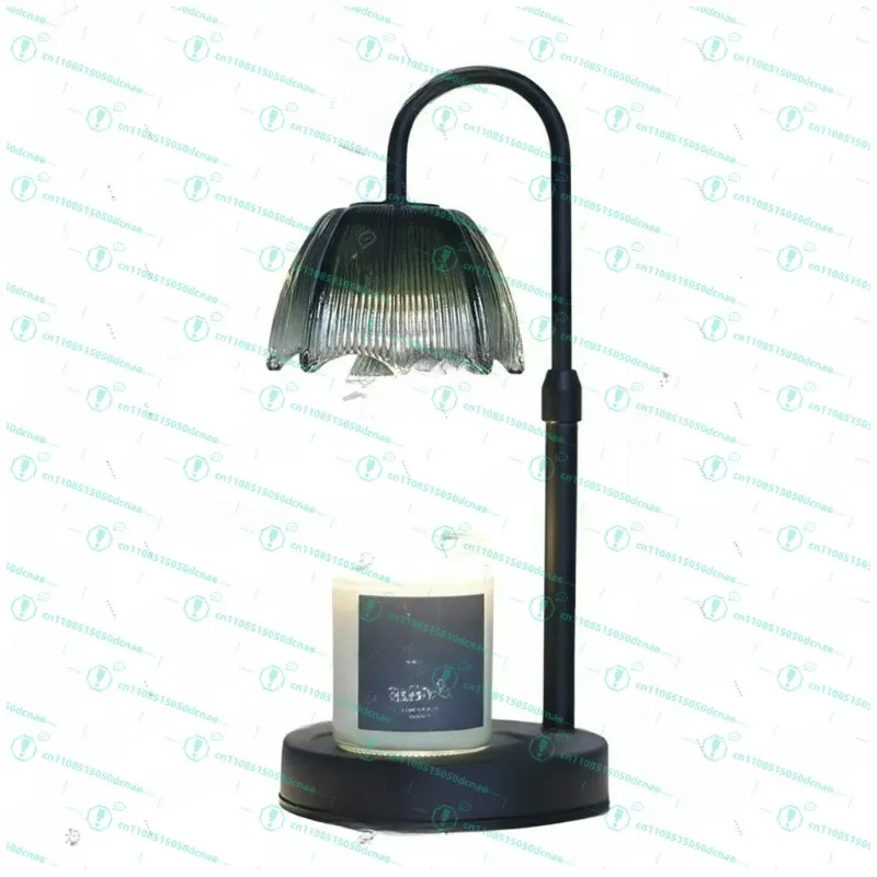 

Electric Metal Glass Flower Shade Crystal Dimmable Height Adjustable Candle Heating Light with