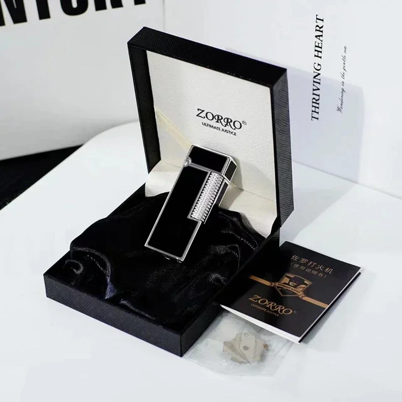 ZORRO Narrow Version Resin Craft Kerosene Lighter Mechanically Assisted Cover Opening Side Sliding Ignition High-end Gadgets