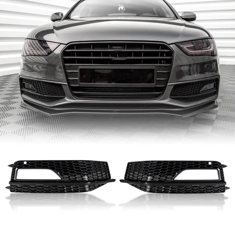 

1Pair Front Bumper Grill Grille Grid Fog Lamp Light Lower For Audi S4 A4 S Line Sport 2013 2014 2015 8K0807681L 8K0807682M