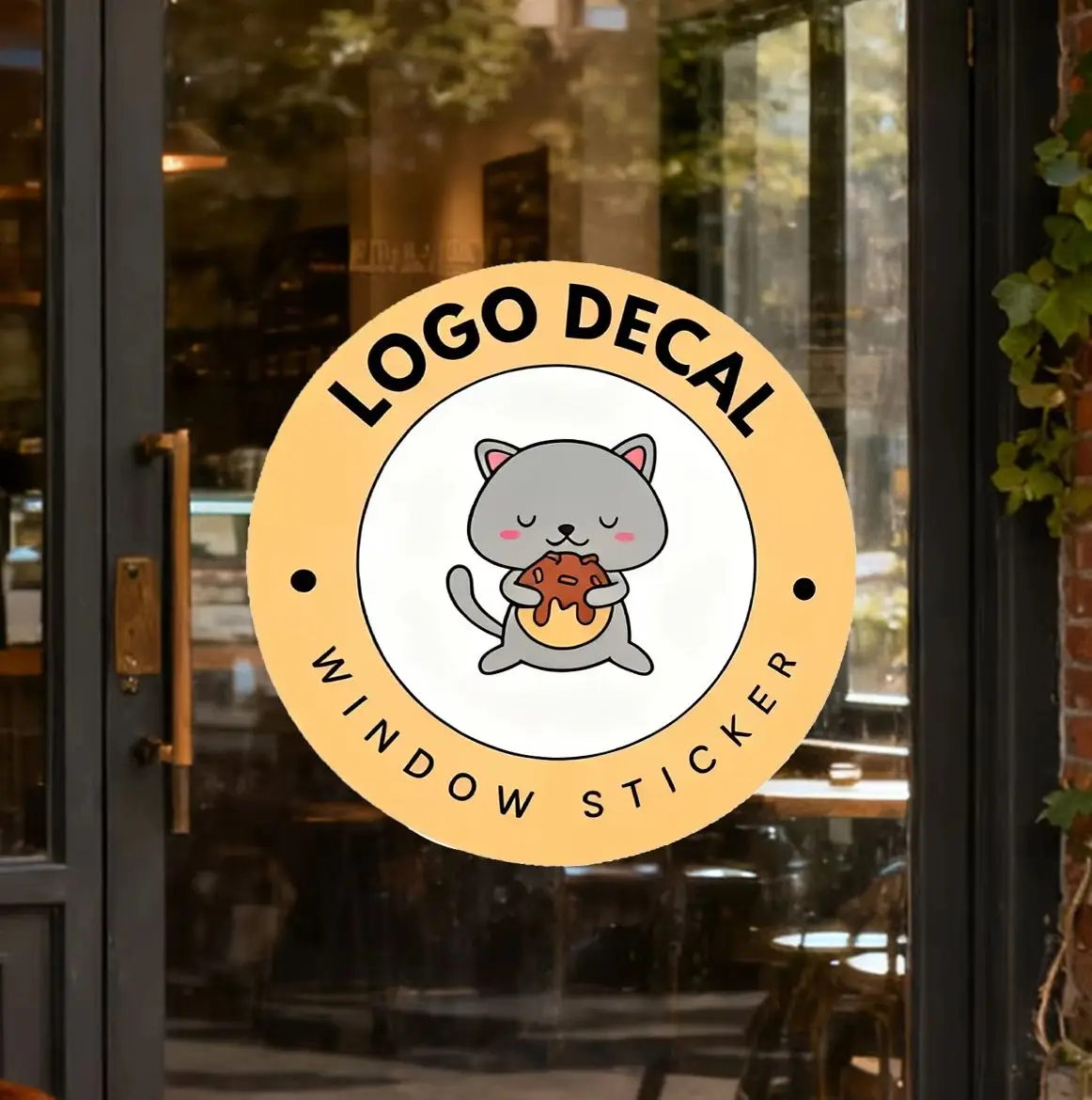 1PC benutzerdefinierte runde Bild Aufkleber für DIY Business Werbung Logo DIY Schaufenster Glas Tür Yoga Pilates Gym selbstklebend