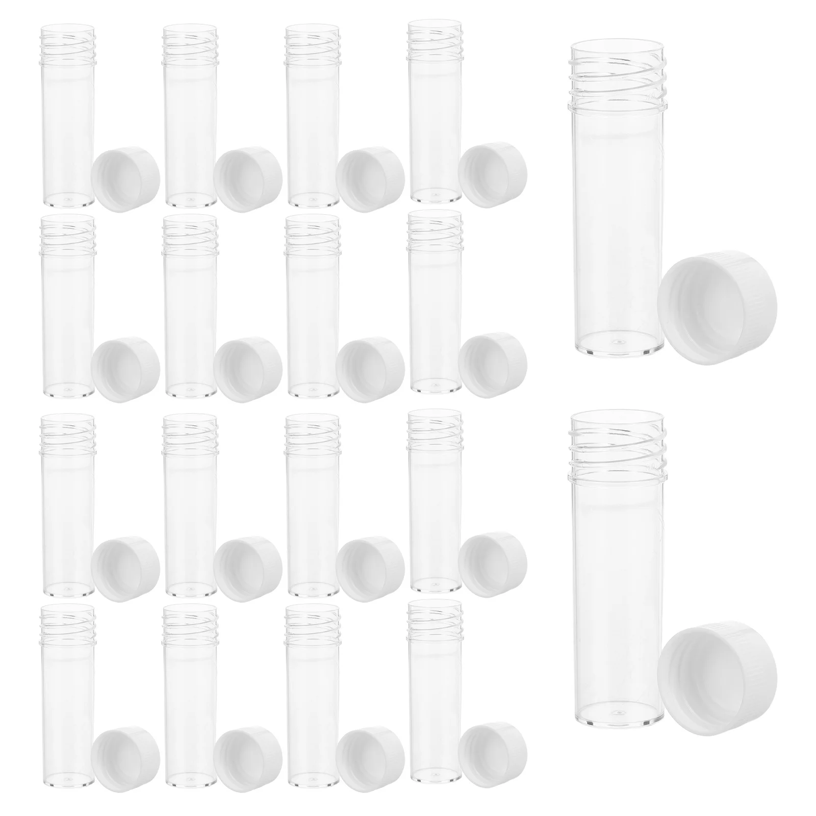 

50 Pcs Culture Tube Clear Plastic Tubes with Caps Test Disposable Laboratory Storage Experiment Sample