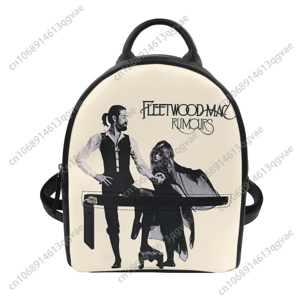 Fleetwood Mac Blues Rock Band Custom Backpack Purse Women Carter Schoolbags Double Shoulder Bag Mini Daypack Leather Travel Bag