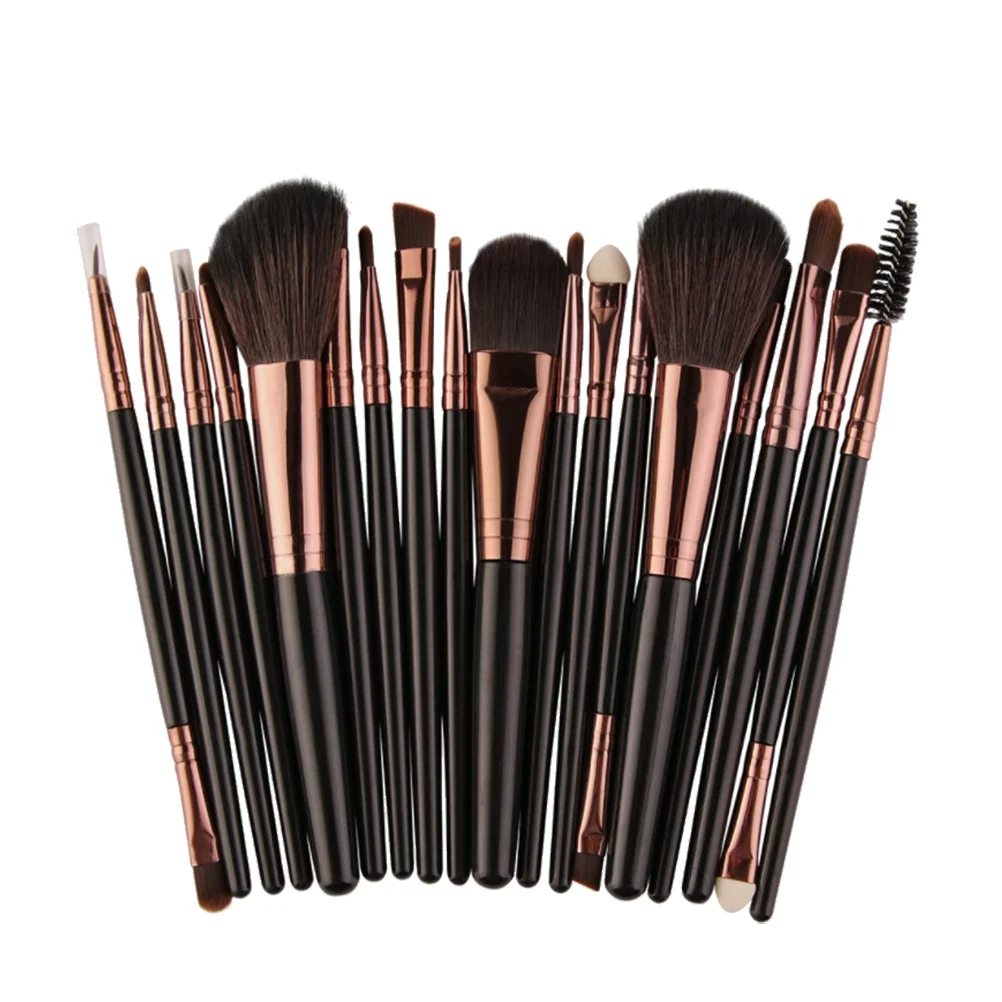 Ensemble de pinceaux de maquillage professionnels, 18 pièces, Kit de pinceaux cosmétiques, poils en Nylon, manche en plastique, pinceaux pour poudre, Blush, usage quotidien pour femmes