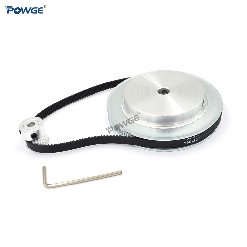 POWGE 2M/2GT 20Teeth 120Teeth Synchronous Timing Pulley bore 5mm-25mm 20T:120T 1:6 Speed Ratio for 350-2GT Belt width 6/9mm Kit