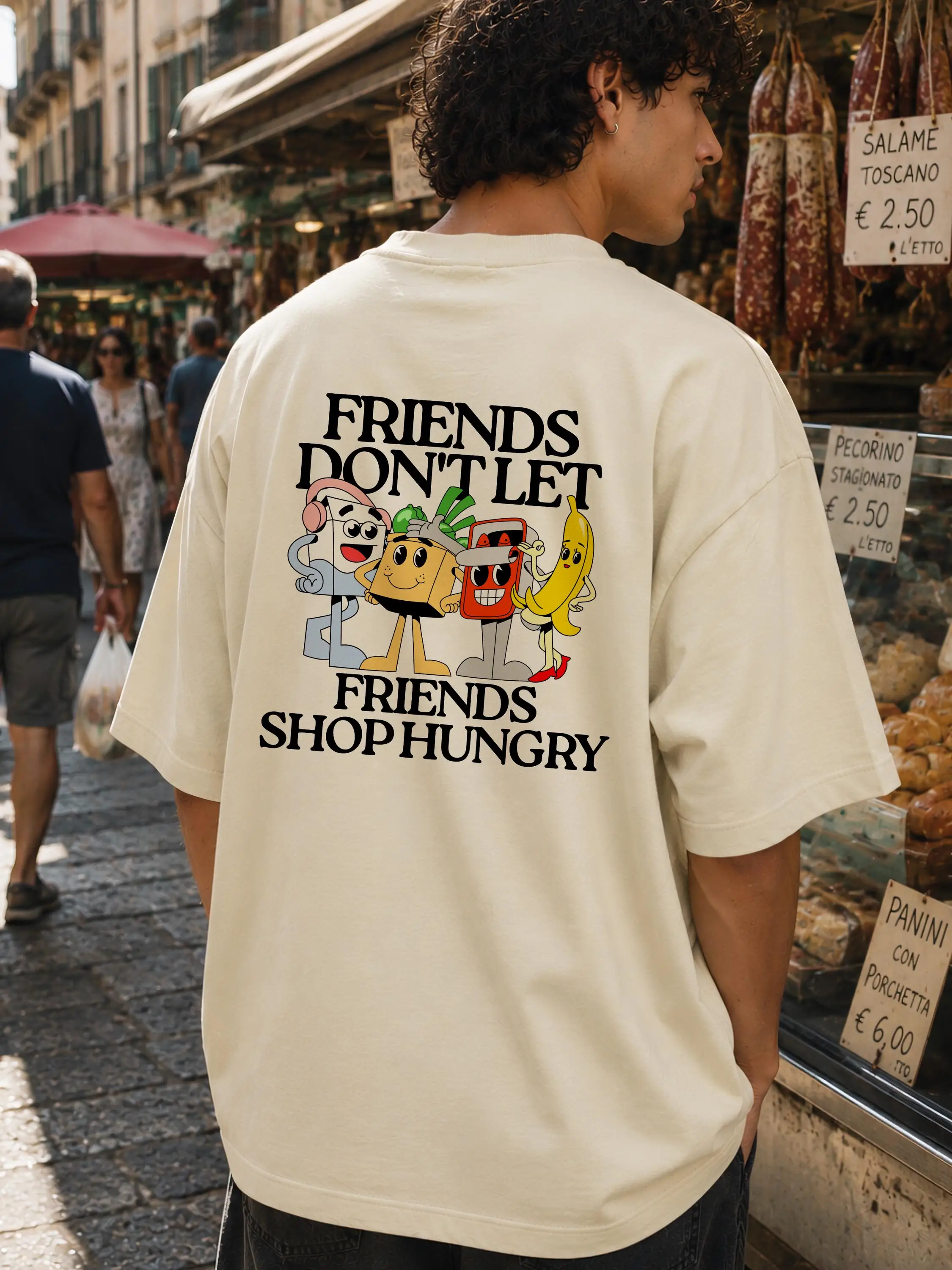 novas-camisetas-de-luxo-com-estampa-divertida-camiseta-'amigos-nao-deixem-amigos-com-fome'-camiseta-oversized-com-estampa-de-desenho-animado-de-comida-na-parte-traseira