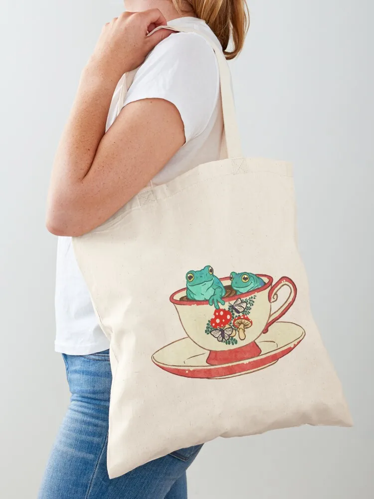 

Tea Cup Frogs Tote Bag bags luxury women large size bags tote bag women tote bags cloth