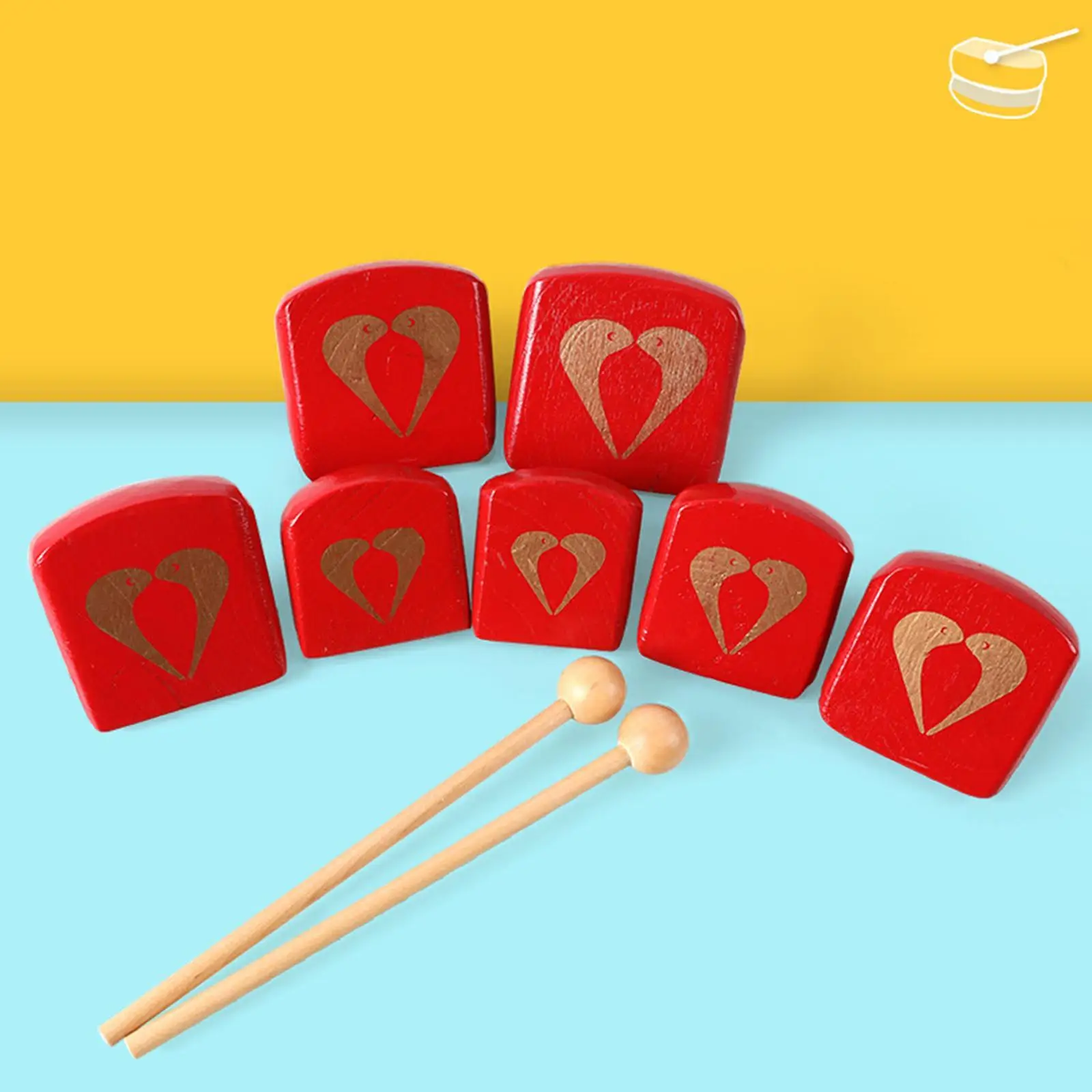 Musikinstrumente für Kleinkinder, Percussion-Spielzeug aus Holz, 7 Töne, Vorschul-Musik-Sets, motorische Fähigkeiten, Baby-Musikspielzeug für Kinder ab 3 Jahren