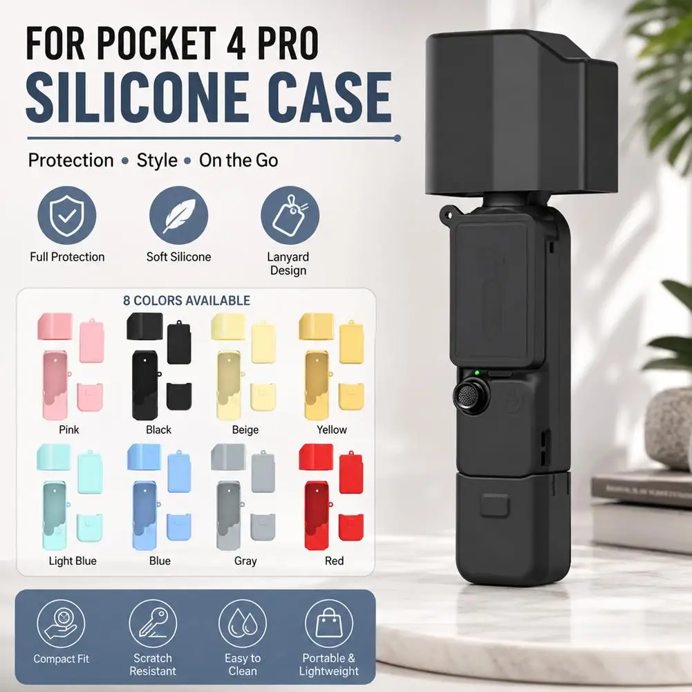 For DJI Pocket4pro Silicone Protective Case High-Value Pan Tilt Camera Accessories Complete Set for Enhanced Device Protection
