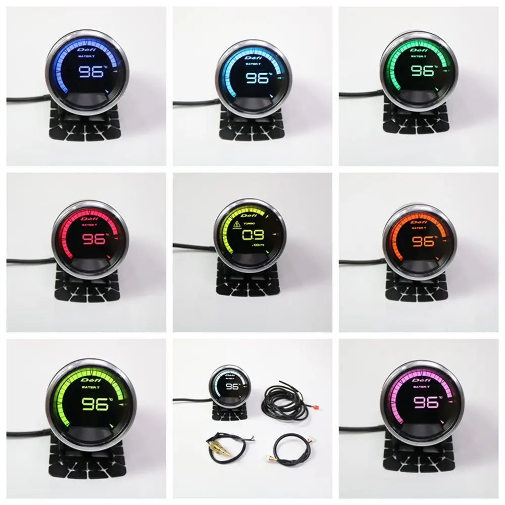 60mm Defi Obd Water Temp Gauge 7 Colors Defi A2 Turbo Boost Oil temp Oil Pressure Voltage RPM Meter With Self-test adjustable