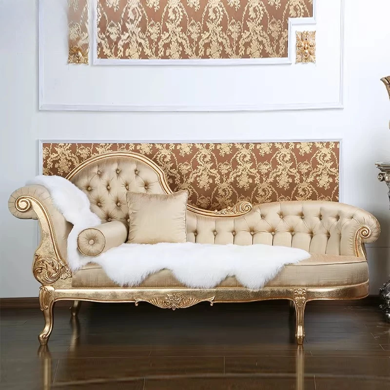 

Мебель для спальни, массив дерева, ручная резьба, большие и маленькие изделия, шезлонг с тканевой обивкой и пуговицами.