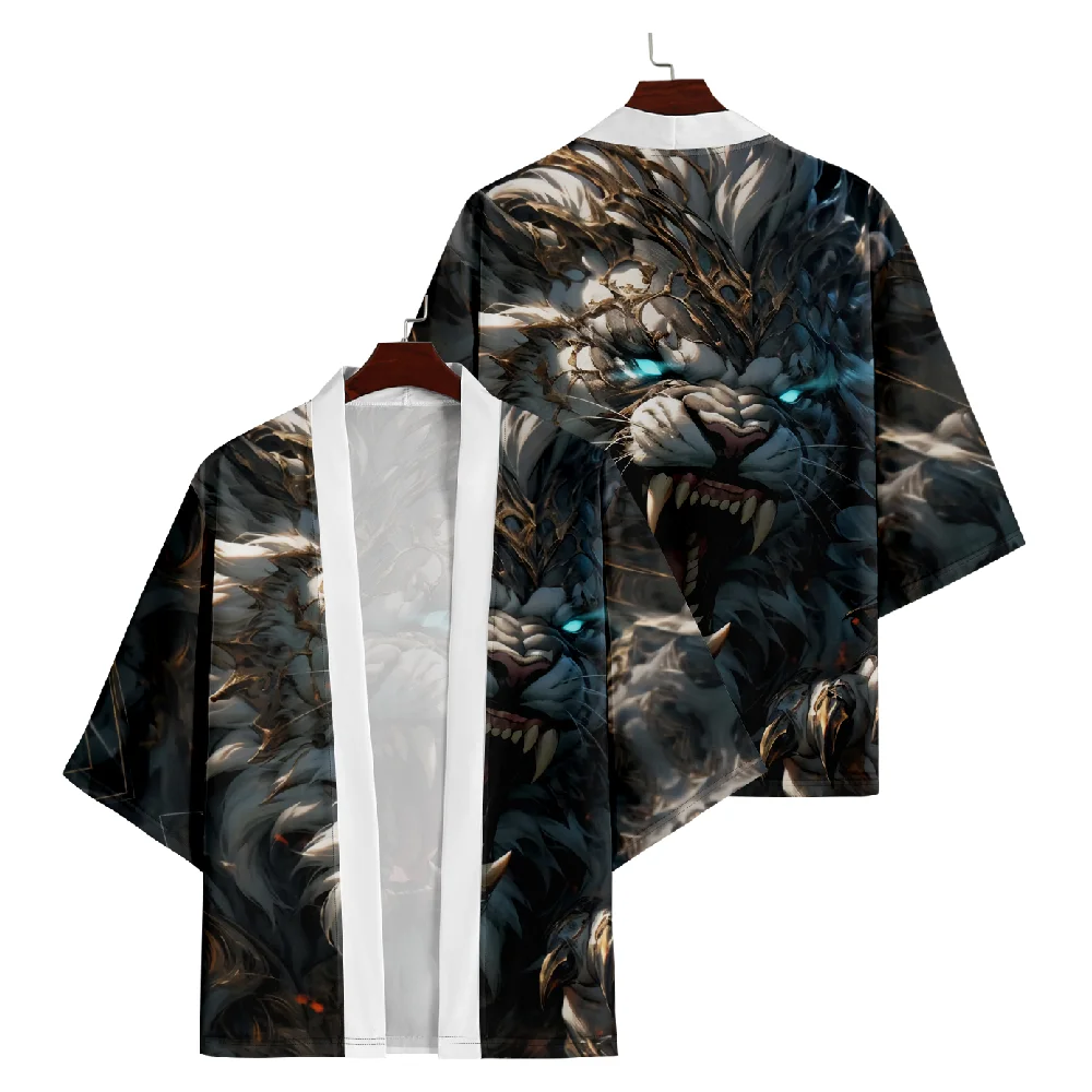 

6XL 5XL 4XL Fashion Beach Japanese Cartoon Print Kimono Robe Cardigan Men Shirts Yukata Haori Women's Clothing