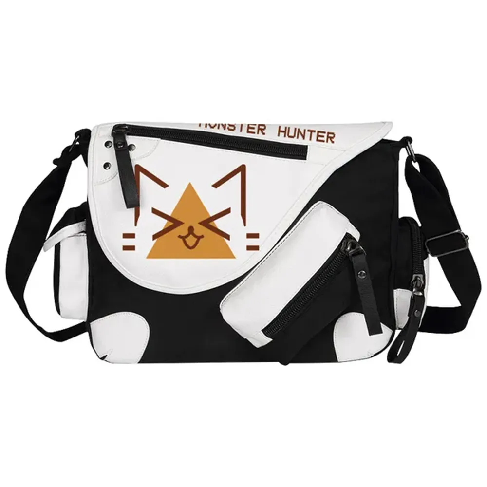 Anime Monster Hunter Canvas Hnadbag Shoulder Bag Crossbody Zipper Casual Travel Bags Schoolbags Messenger Gift