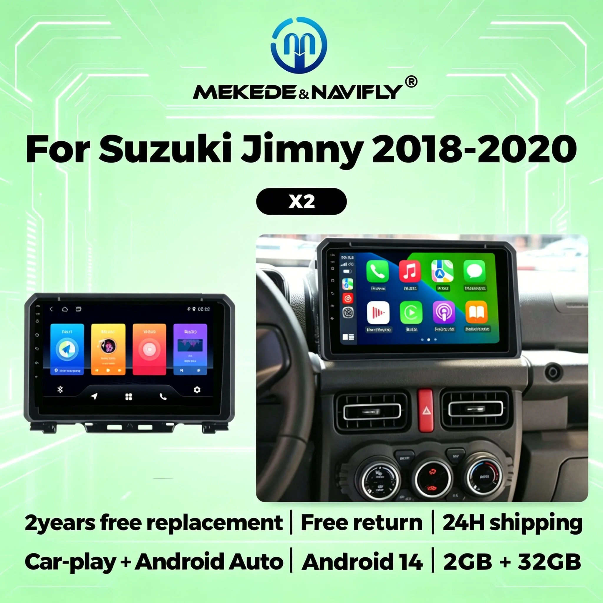 

9 Inch Android 14 2 Din For Suzuki Jimny JB64 JB74 2018 2019 2020 Car Radio Stereo Multimedia Player GPS Navigation FM Autoradio