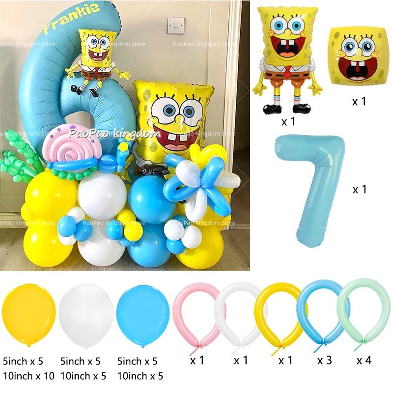 Niedliche SpongeBob Schwammkopf Aluminiumfolien-Ballons für Kindergeburtstage, Babypartys, Eventdekoration und Partyzubehör – Detail 7