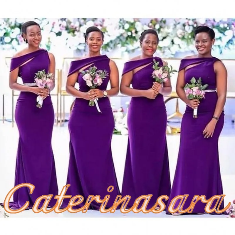 Purple Mermaid Bridesmaid Dresses Elegant Maid of Honor for Bride Wedding Party Women