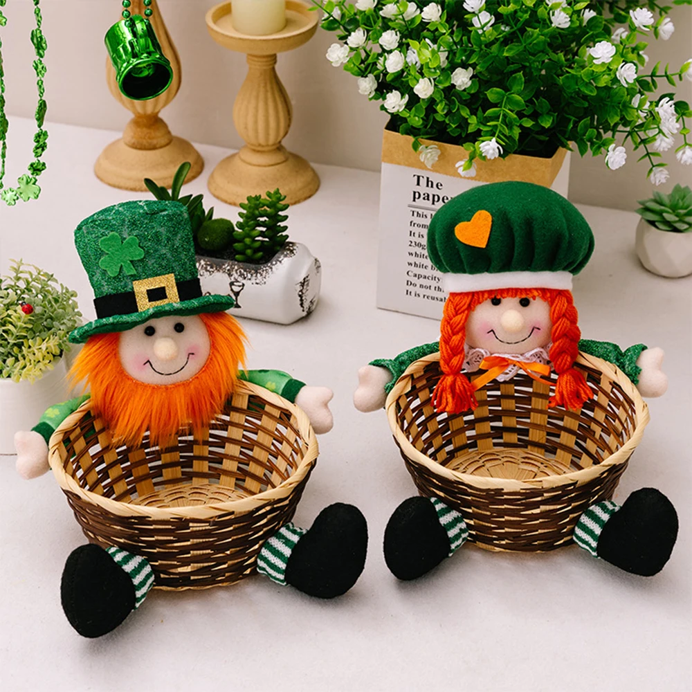 

Plush Gnome Four-leaf Candys Basket Durable Resuable Storage Baskets For Bedroom Home