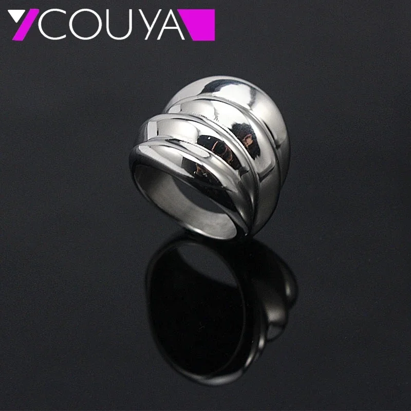 COUYA Punk Rock Style Stainless Steel Rings for Men Simple Metal 316L Fashion Jewelry Accessory Gift 2025