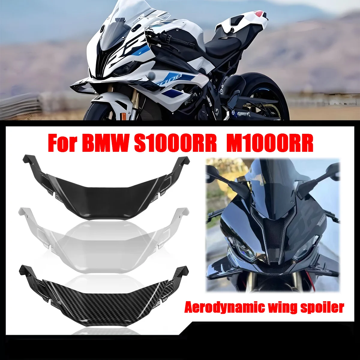 For BMW S1000RR M1000RR 2023+ Air cutting for reduce wind resistance Moto Accessories forward air lip cover fairing plastic