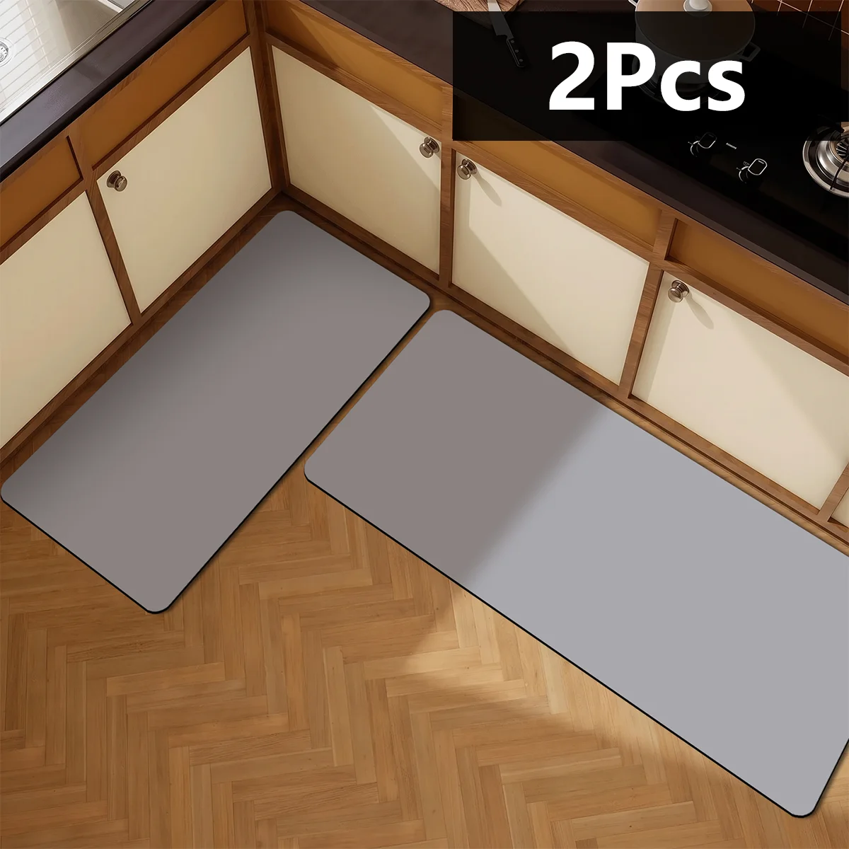 Kitchen Non Slip Floor Mat Long Diatomaceous Earth Foot Mat Solid Color Absorbent Bathroom Toilet and Door Mat