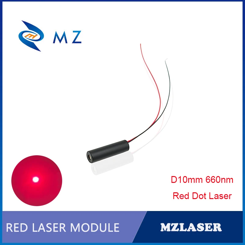 Red Dot Laser Diode Module Hot Selling Compact Mini D10mm 660nm 100mw 3V Red Spot Laser Glass Lens Industrial Grade Machine