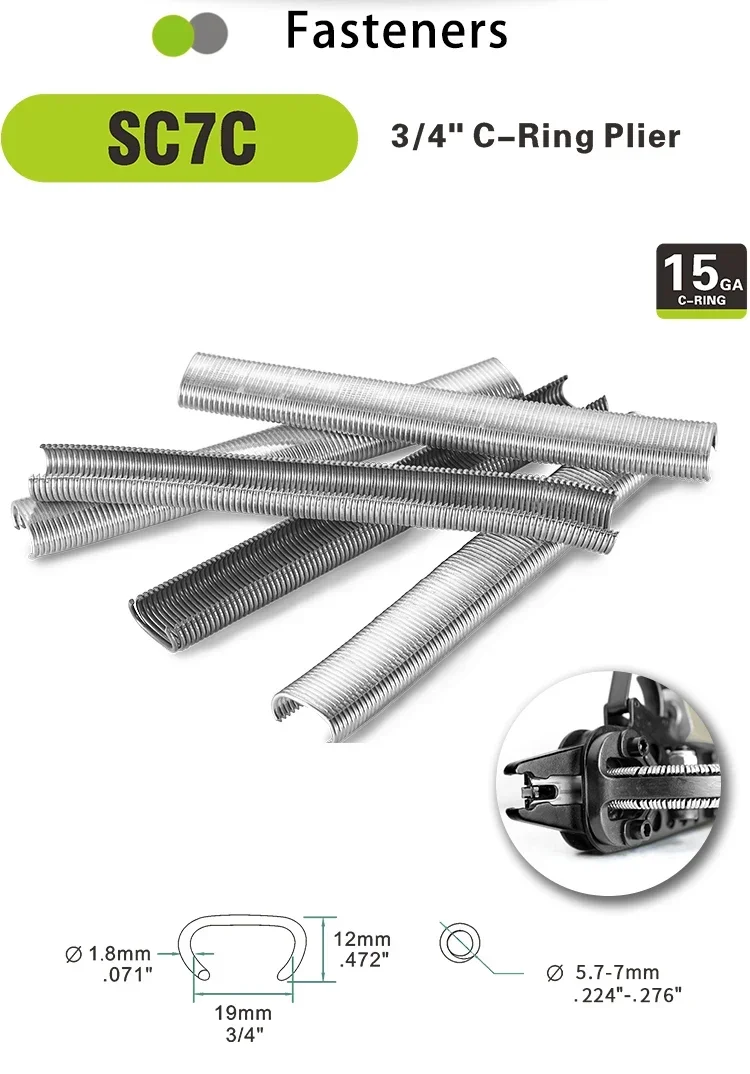 MEITE SC7C 3/4 ''c clip anillos ga clavadora de aire neumática C clip gufor jaula de alambre jaula de coche