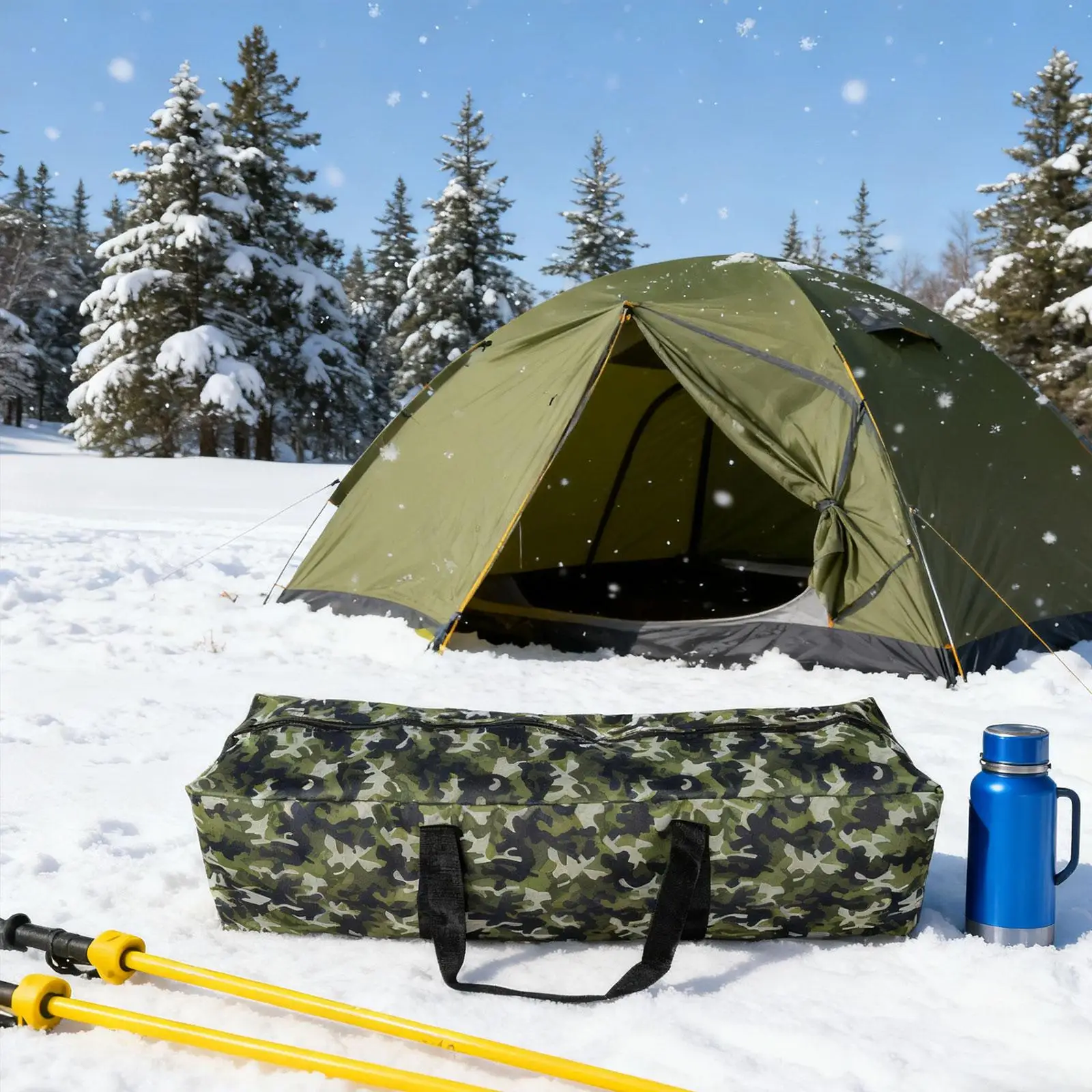 حقيبة تخزين الخيمة حقيبة حمل محمولة من قماش أكسفورد حقيبة عملية متعددة الوظائف للسفر والرحلات ورحلات الصيد في الهواء الطلق