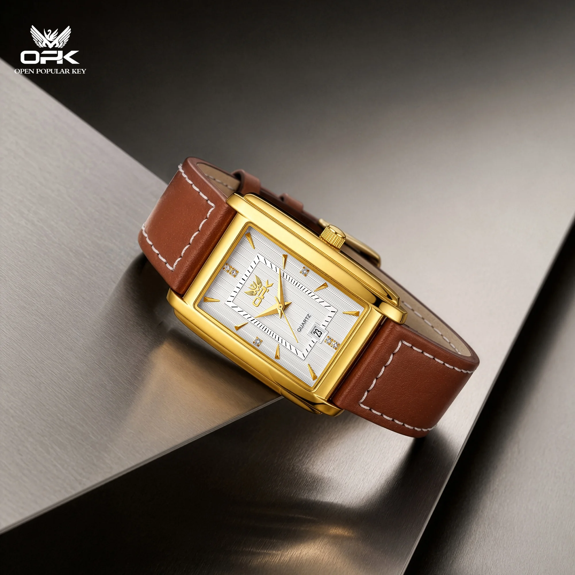 Leather Watch Band Men - Мужские часы OPK 6106 класса люкс