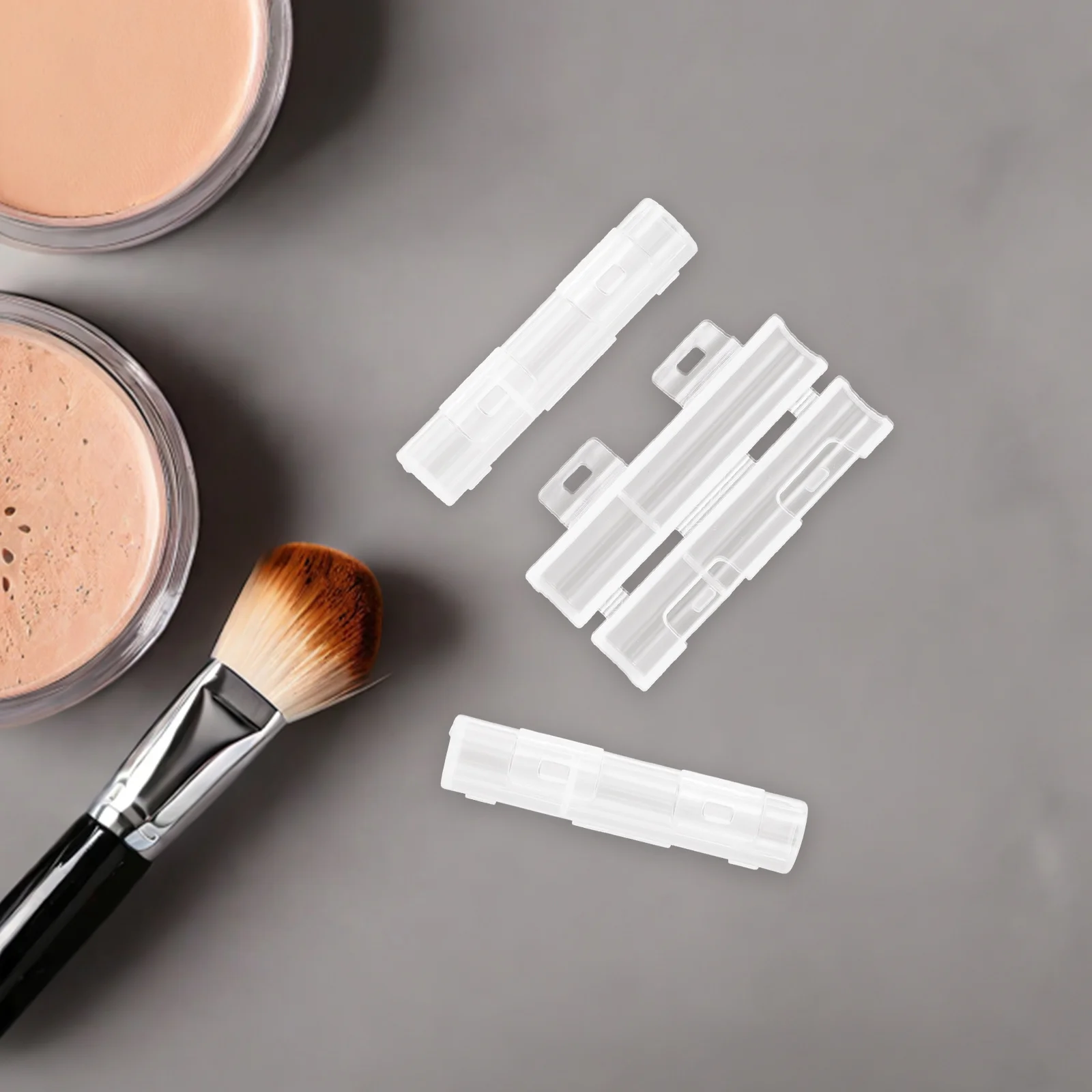 10 pezzi Coperture protettive per pennelli per trucco Pennelli trasparenti Cappucci protettivi Custodia da viaggio antipolvere per ombretto per fondotinta