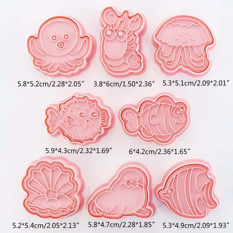8 paczek kształcie życia morskiego forma do ciastek Cartoon forma do cięcia foremki do ciastek gadżety do pieczenia ciastek