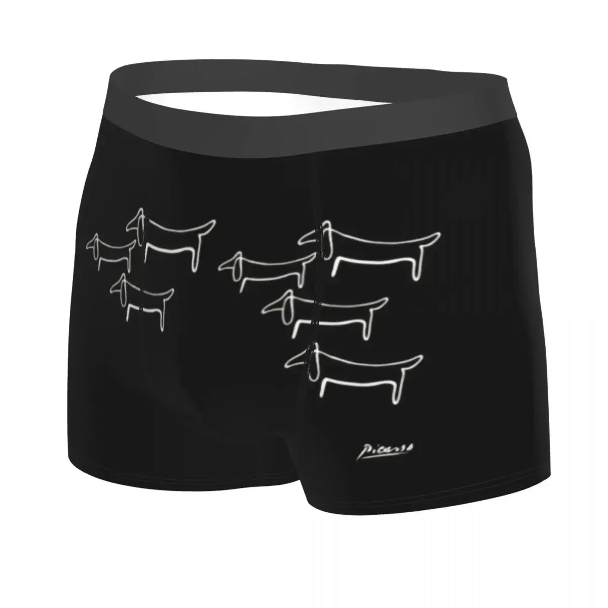 Sexy Pablo Picasso Line Art Dachshund Boxers Shorts Panties Men's Underpants Stretch Wild Wiener Dog Briefs Underwear