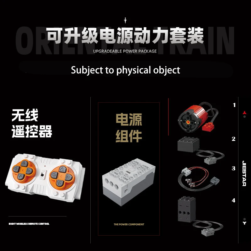 Bloques de construcción de tren de vapor Retro grande, modelo de coche ferroviario de alta dificultad, potencia PF modificada, Compatible con juguetes de ladrillos LEGO