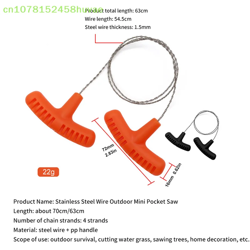مجموعات أسلاك الفولاذ المعدنية المحمولة في حالات الطوارئ، منشار سلسلة حبل فولاذي يدويًا ﻿ أدوات السفر والتخييم والمشي لمسافات طويلة في الهواء الطلق
