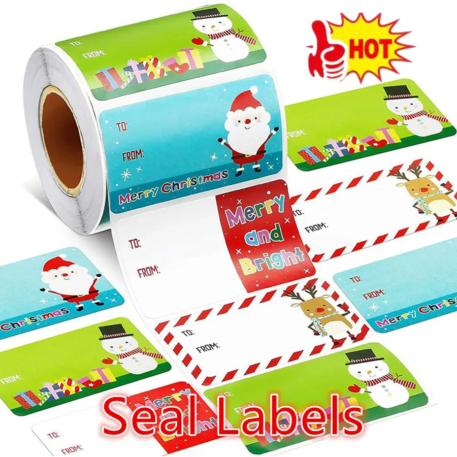 

500Pcs/Roll Envelope Merry Christmas Decorations For Home 2026 Cristmas Xmas Seal Labels DIY Gifts Christmas Gift Packaging