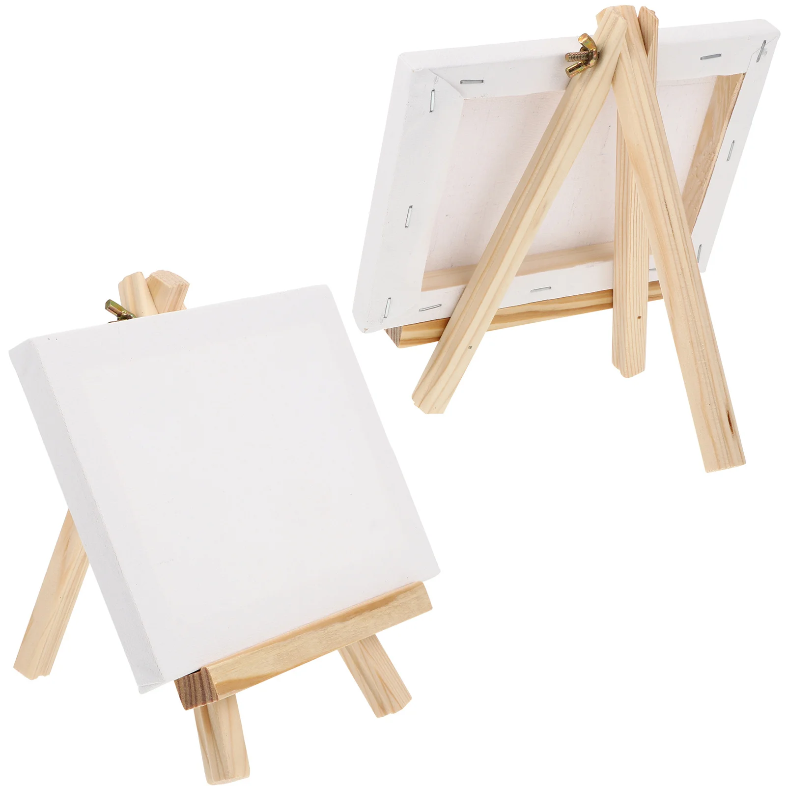 

1Set Mini Easel Canvas Set Wooden Painting Holder Compact Table Stand for Photo Frame Postcard Display Storage
