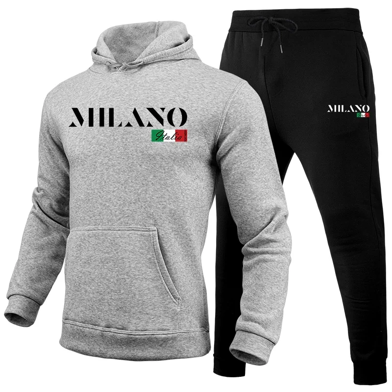 

Mens Tracksuit Casual Printing Sweatshirt Sweatpants 2 Pcs Set Sports Jogging Mens Clothing Street Hoodies Sportswear Outfits