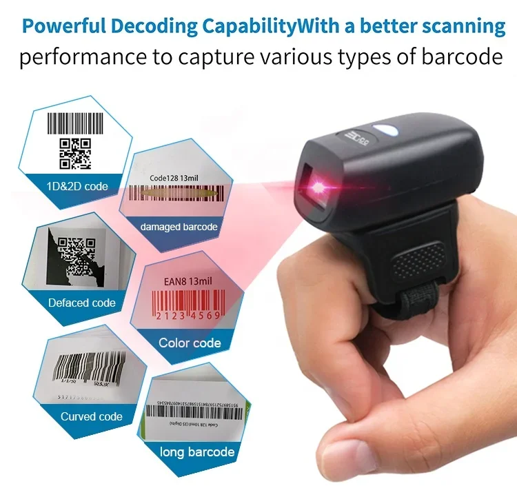 High Quality 1D 2D USB Barcode Reader Portable  QR Bar Code Reader Wireless Barcode Scanner for Warehouse