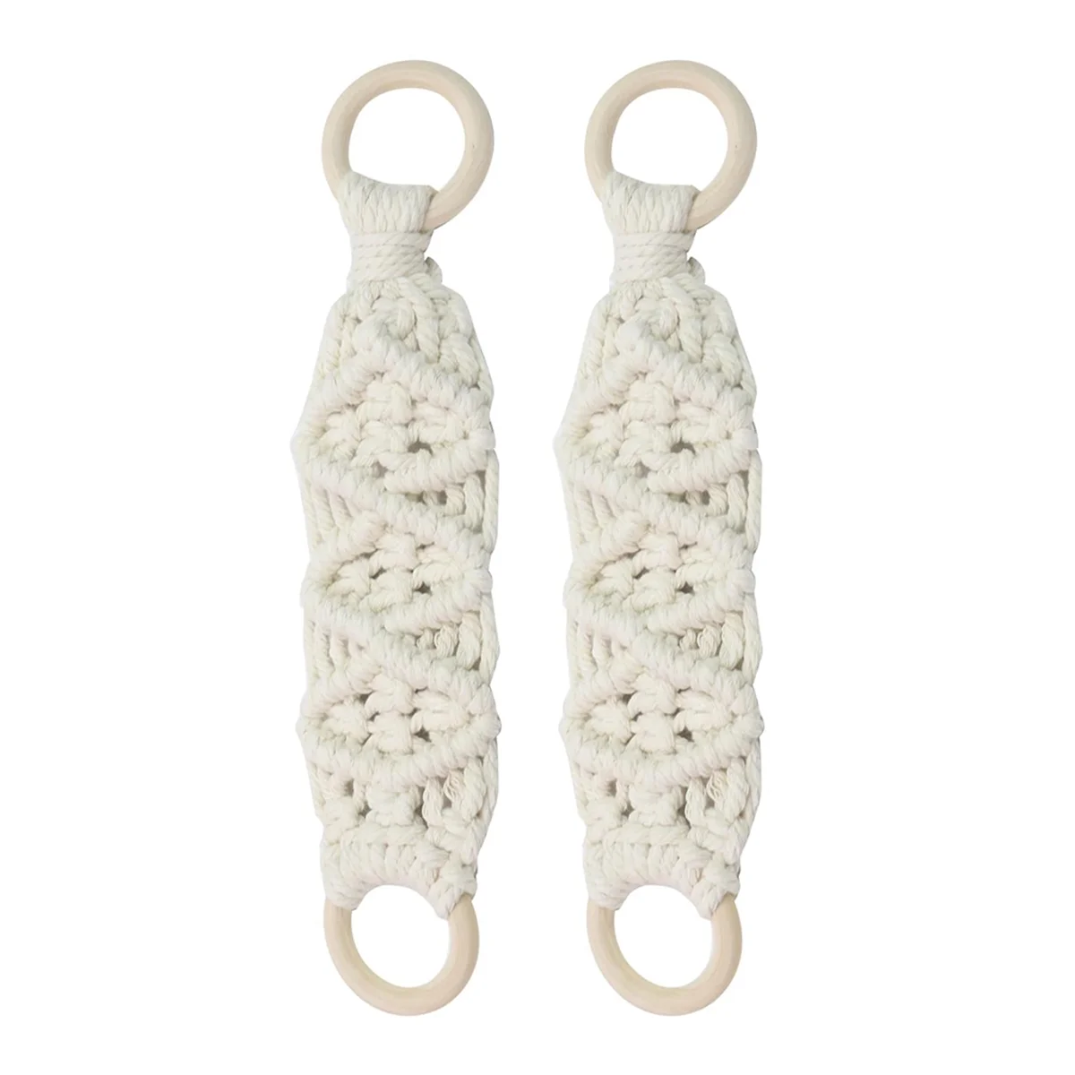 2 PCS Hanging Kitchen Towels Ring Crochet Hanging Dish Towel Kitchen Towels with Hanging Loop Holder 10.43x2.56inch