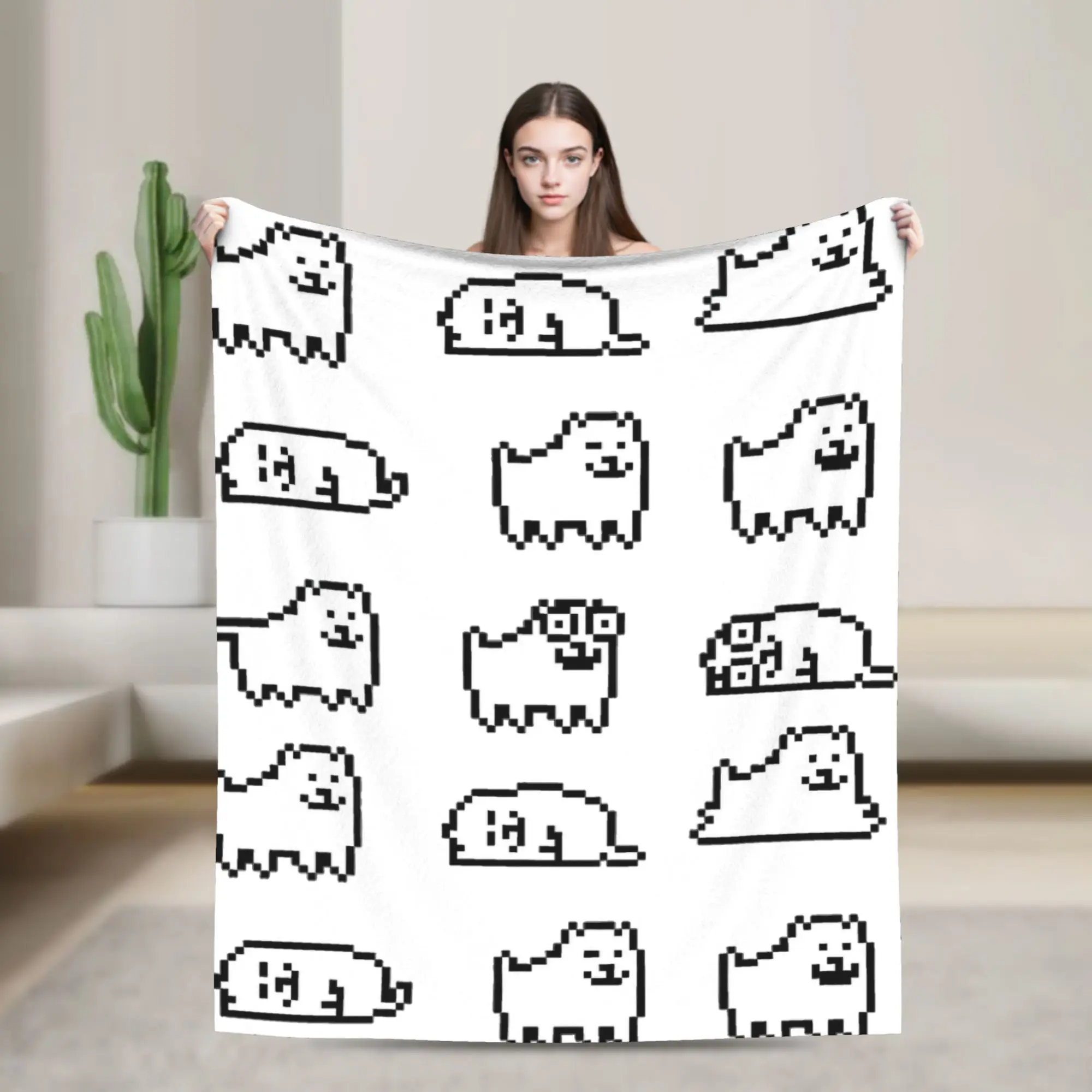 Annoying Dog Game Blankets Coral Fleece Plush Decoration Undertales Portable Throw Blankets for Bed Travel Bedding Throws